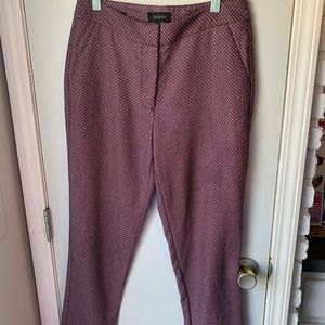 Talbots navy and red abstract print preppy trousers straight leg dress pants. 6